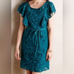 Anthropologie Moulinette Soeurs Fluttered Scrollwork Dress